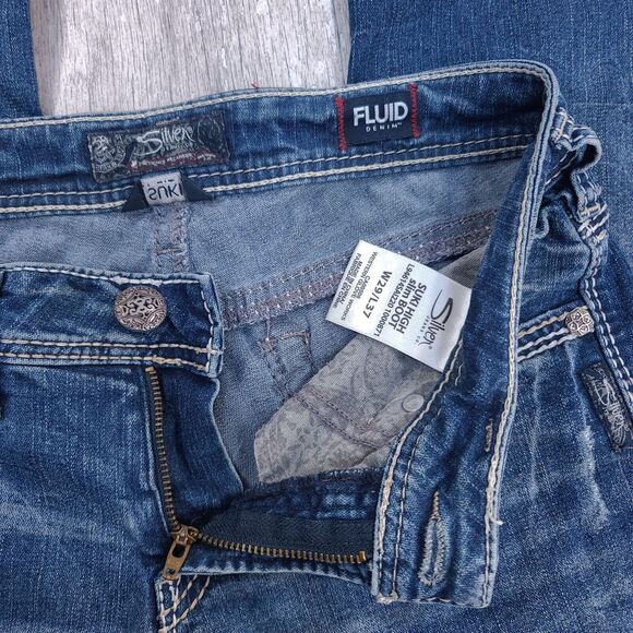 Silver Womens Denim Suki Jeans Size 29x37 Slim Bootcut Boot High Rise Pants - Picture 9 of 11